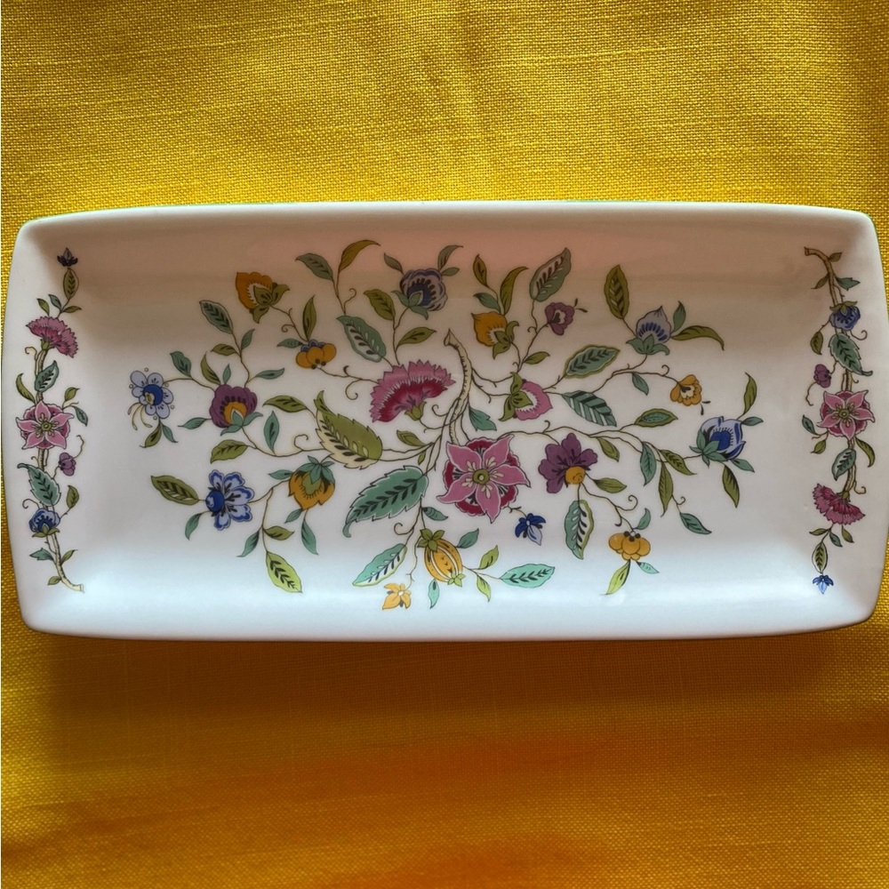 Minton Hall floral sandwich dessert plate. See pictures for measurements.